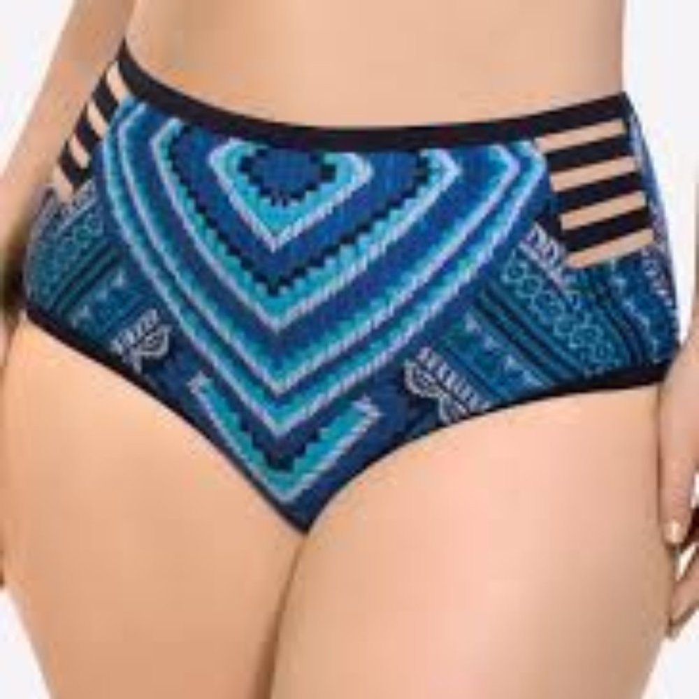 Paramour Womens Printed High Waist Bikini Bottoms
